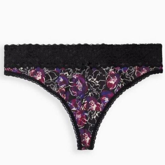 Torrid Cotton Mid-Rise Thong Panty - Picture 1 of 3
